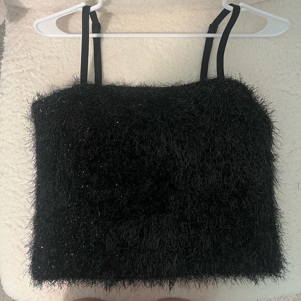 Black Tinsel Tank Top